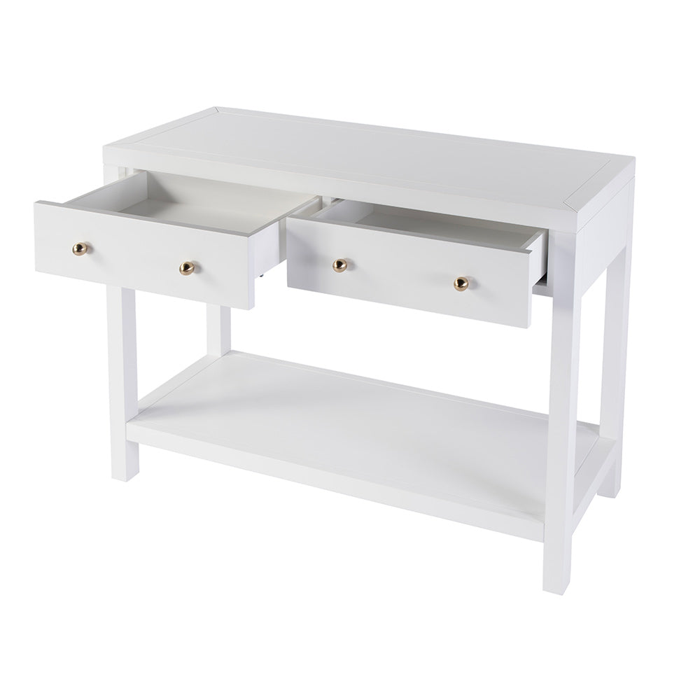 Butler Specialty Company - Nora 40 in. W Rectangular Wood 2 Drawer Console Table w Lower Open Shelf, White - 5739304 View 2