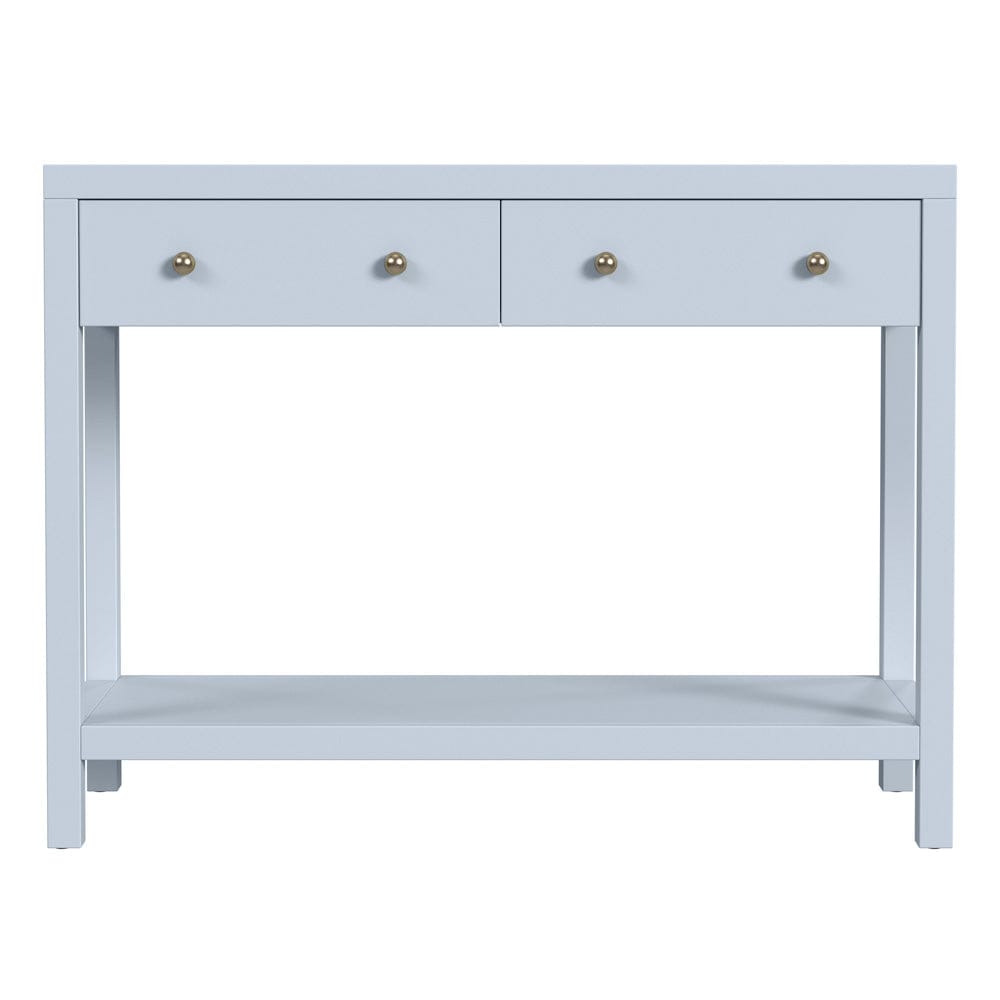 Butler Specialty Company - Nora 40 in. W Rectangular Wood 2 Drawer Console Table with Lower Open Shelf, Light Blue - 5739522 view 3
