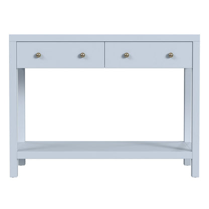 Butler Specialty Company - Nora 40 in. W Rectangular Wood 2 Drawer Console Table with Lower Open Shelf, Light Blue - 5739522 view 3