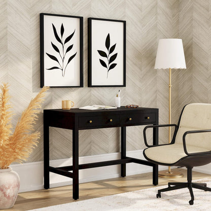 Butler Specialty Company - Nora 40 in. W Rectangular Wood 2 Drawer Writing Desk, Coffee - 5849451 view 6