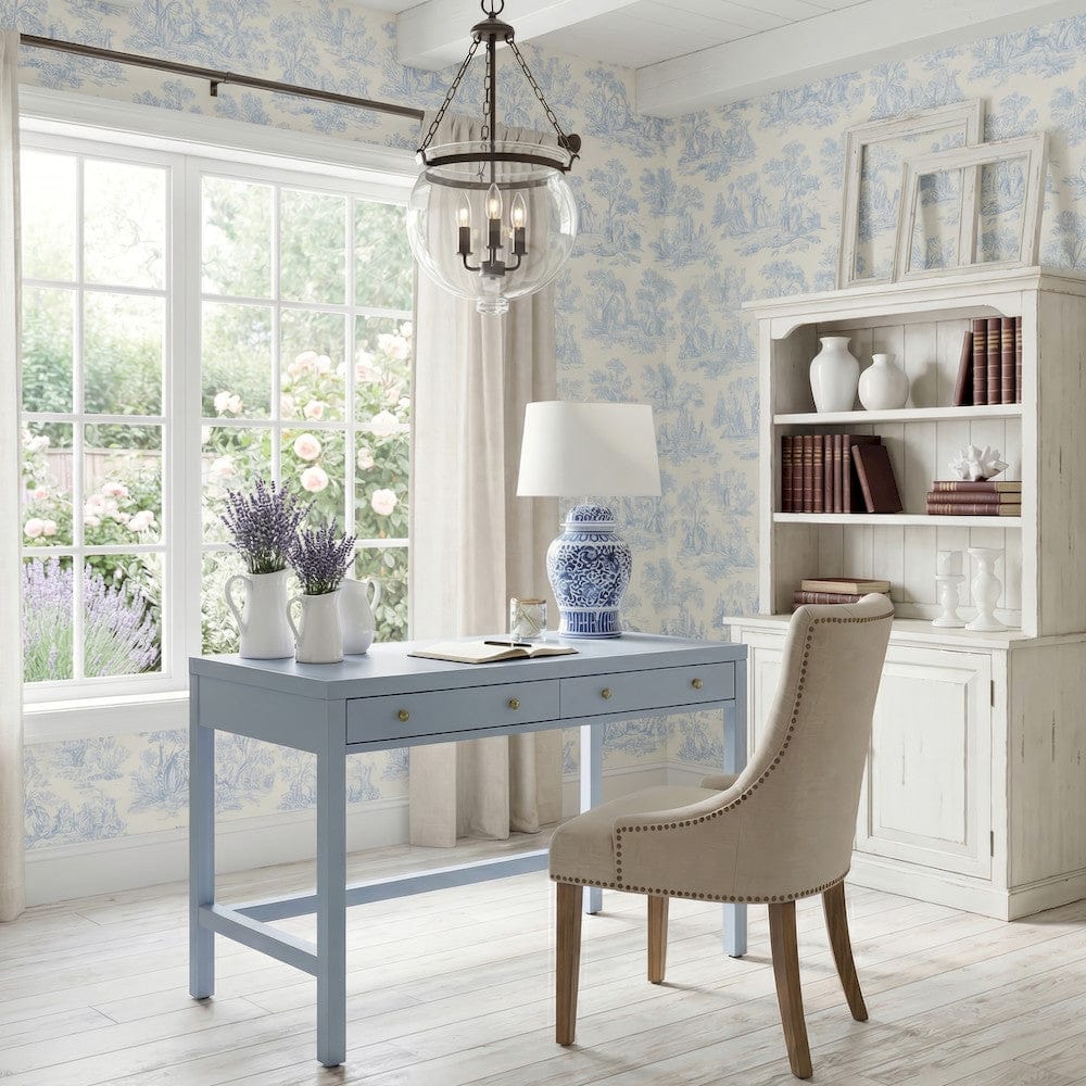 Butler Specialty Company - Nora 40 in. W Rectangular Wood 2 Drawer Writing Desk, Light Blue - 5849522 view 6