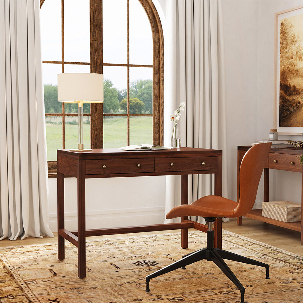 Butler Specialty Company - Nora 40 in. W Rectangular Wood 2 Drawer Writing Desk, Walnut - 5849489 view 6