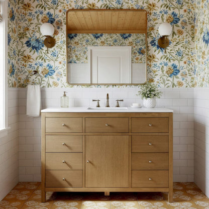 Butler Specialty Company - Nora 48 in. W Quartz and Wood Single Sink 8 Drawer Bathroom Vanity Set, Natural - 5959452 view 6