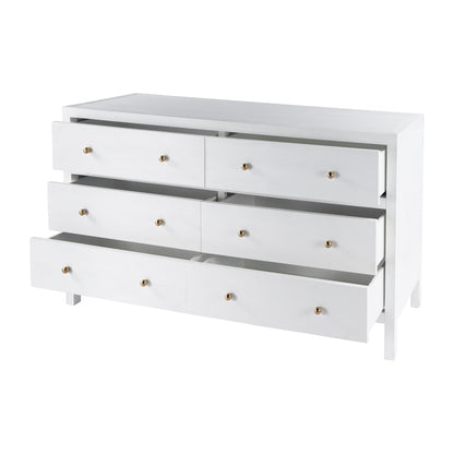 Butler Specialty Company - Nora 60 in. W 6 Drawer Wood Dresser, White - 5733477