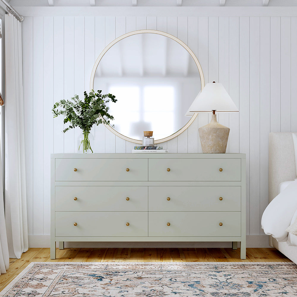 Butler Specialty Company - Nora 60 in W. Rectangular Wood 6 Drawer Dresser, Green - 5733480 View 6