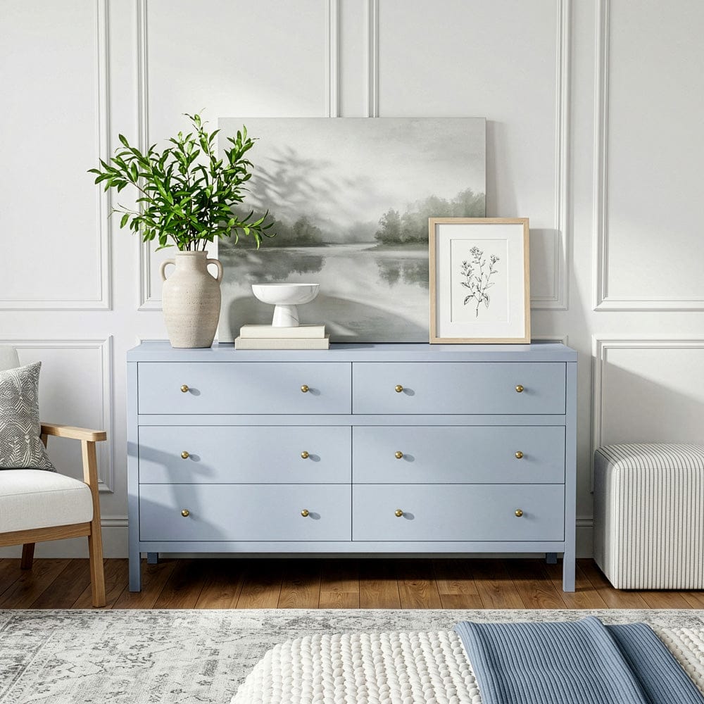 Butler Specialty Company - Nora 60 in W. Rectangular Wood 6 Drawer Dresser, Light Blue - 5733522 view 2