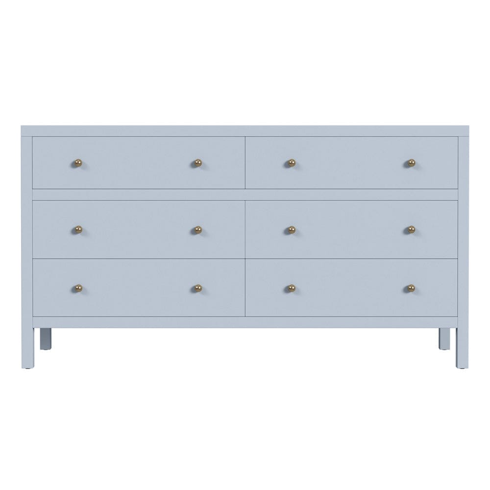 Butler Specialty Company - Nora 60 in W. Rectangular Wood 6 Drawer Dresser, Light Blue - 5733522 view 3