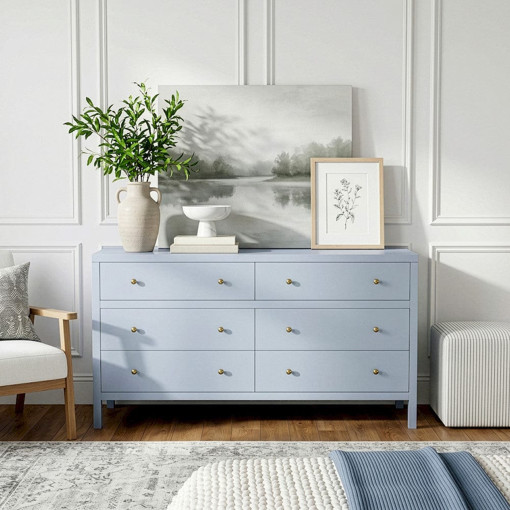 Butler Specialty Company - Nora 60 in W. Rectangular Wood 6 Drawer Dresser, Light Blue - 5733522 view 6