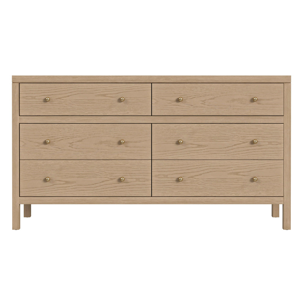 Butler Specialty Company - Nora 60 in W. Rectangular Wood 6 Drawer Dresser, Light Brown - 5733492 view 2