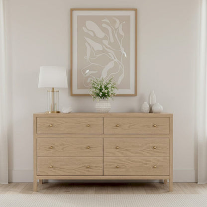 Butler Specialty Company - Nora 60 in W. Rectangular Wood 6 Drawer Dresser, Light Brown - 5733492 view 7