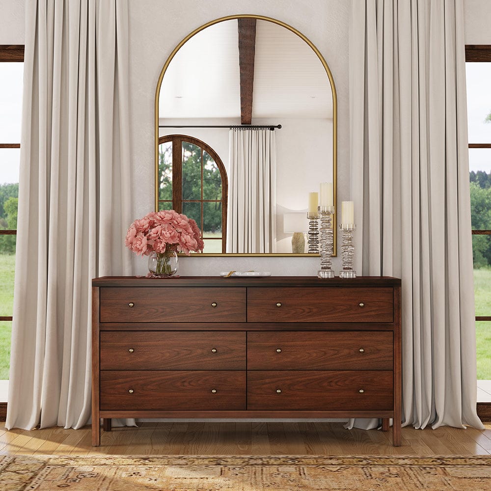 Butler Specialty Company - Nora 60 in W. Rectangular Wood 6 Drawer Dresser, Medium Brown - 5733489 View 6