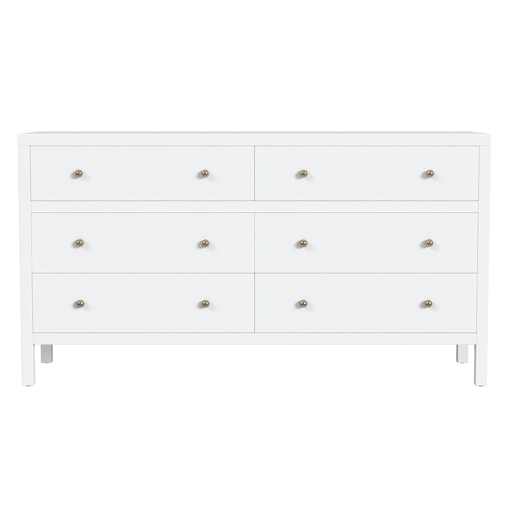 Butler Specialty Company - Nora 60 in W. Rectangular Wood 6 Drawer Dresser, White - 5733304 View 2