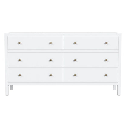 Butler Specialty Company - Nora 60 in W. Rectangular Wood 6 Drawer Dresser, White - 5733304 View 2