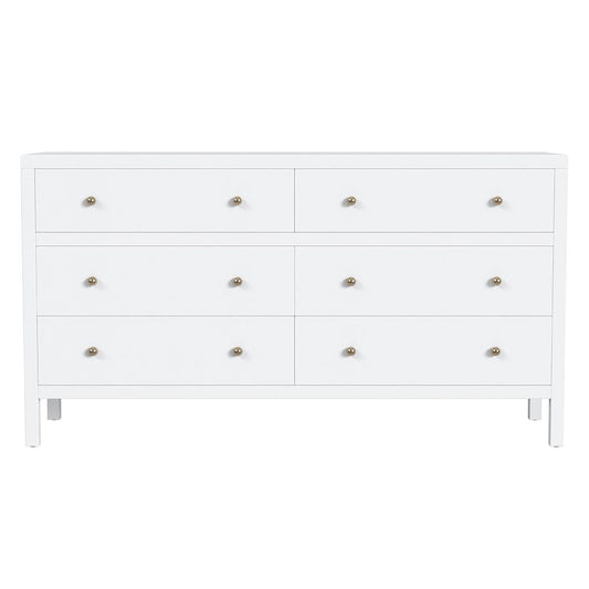 Butler Specialty Company - Nora 60 in W. Rectangular Wood 6 Drawer Dresser, White - 5733304 View 2