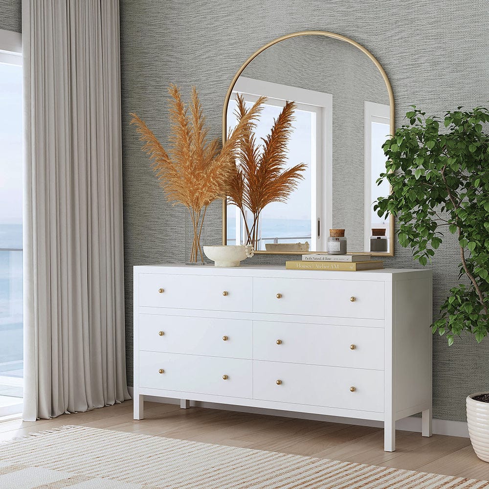Butler Specialty Company - Nora 60 in W. Rectangular Wood 6 Drawer Dresser, White - 5733304 View 6