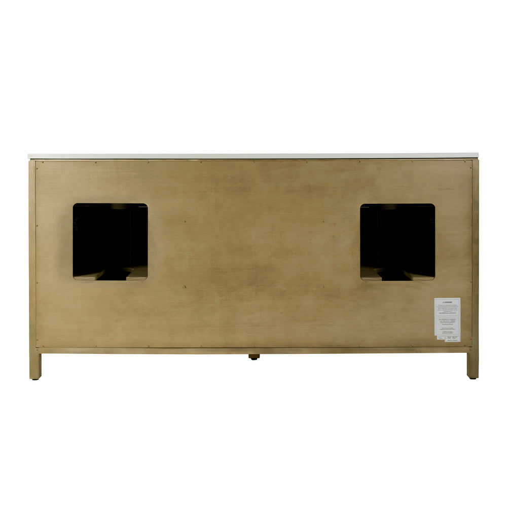 Butler Specialty Company - Nora 72 in. W Quartz and Wood Double Sink 4 Drawer Bathroom Vanity Set, Light Brown - 5961492 view 6