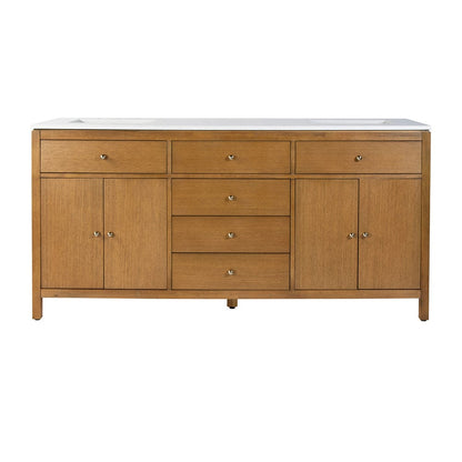 Butler Specialty Company - Nora 72 in. W Quartz and Wood Double Sink 4 Drawer Bathroom Vanity Set, Natural - 5961452 View 3
