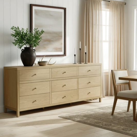 Butler Specialty Company - Nora 84 in. W Rectangular Wood 9 Drawer Dresser, Light Brown - 6290492 view 2