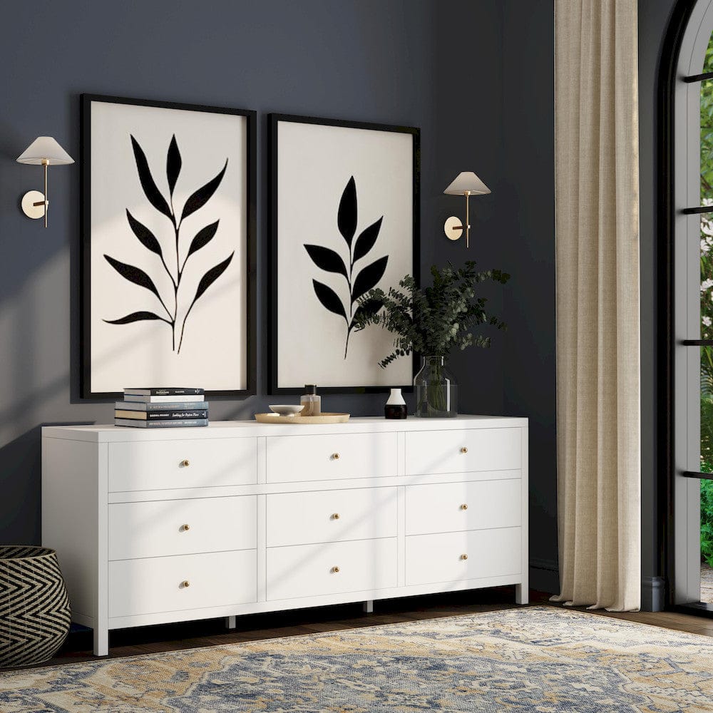 Butler Specialty Company - Nora 84 in. W Rectangular Wood 9 Drawer Dresser, Smooth White - 6290304 view 5