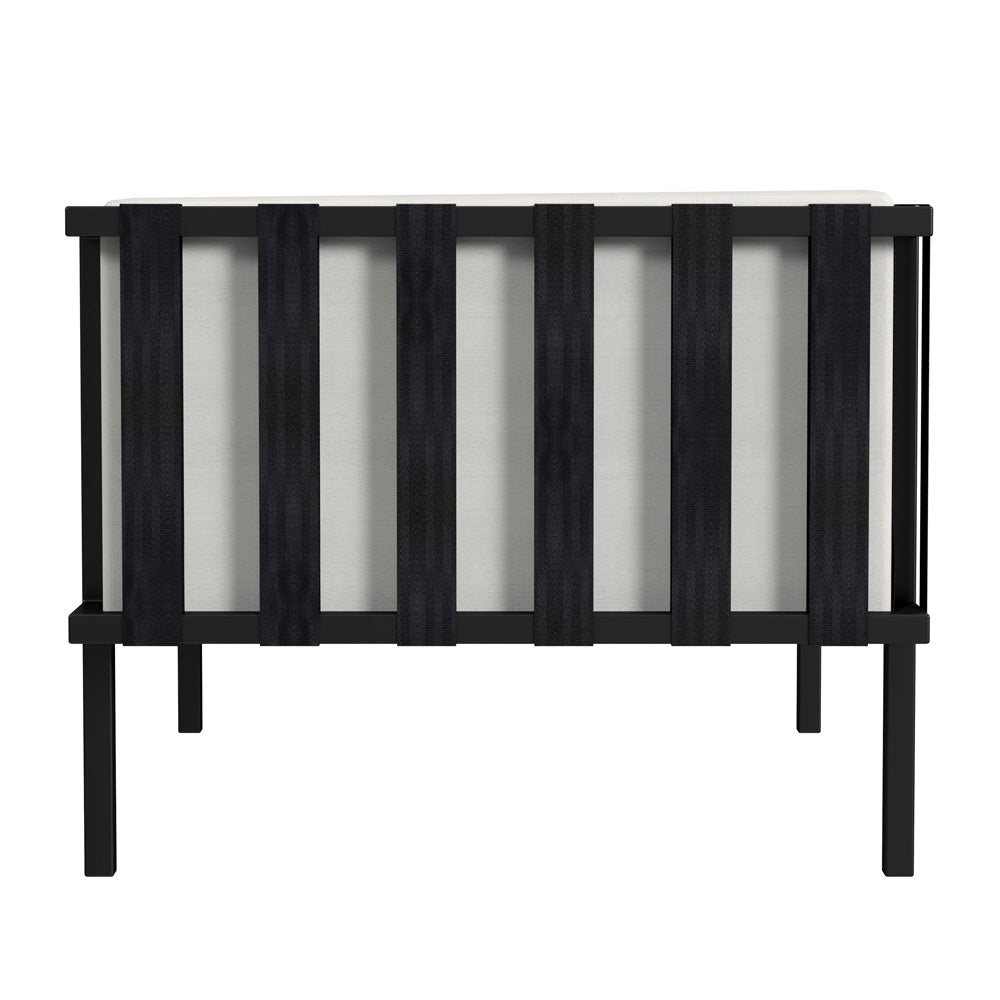 Butler Specialty Company - Norway Indoor/Outdoor 76.5 in. W Upholstered & Metal Patio Sofa with Cushions, Black/White - 5722437