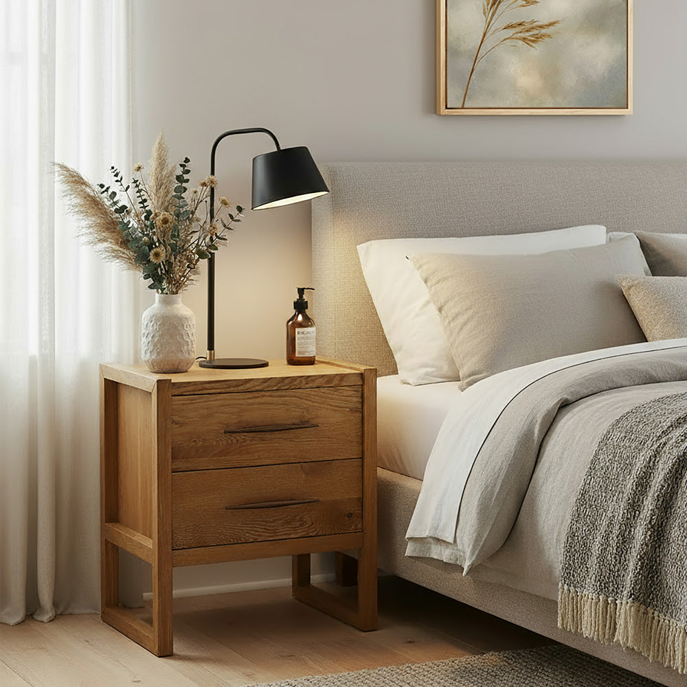 Butler Specialty Company - Oakley 25 in. W Rectangular Wood 2 Drawer Nightstand, Light Brown, Natural - 6292312 view 5