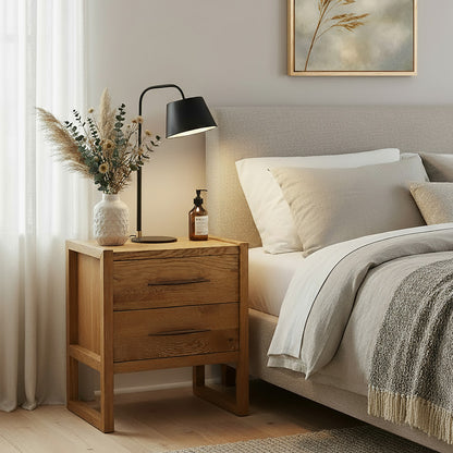 Butler Specialty Company - Oakley 25 in. W Rectangular Wood 2 Drawer Nightstand, Light Brown, Natural - 6292312 view 5