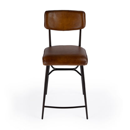 Butler Specialty Company - Odessa Square Leather 26.5" Counter Stool, Medium Brown - 5613344