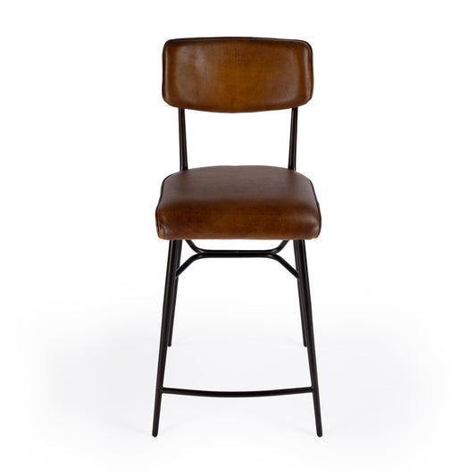 Butler Specialty Company - Odessa Square Leather 26.5" Counter Stool, Medium Brown - 5613344