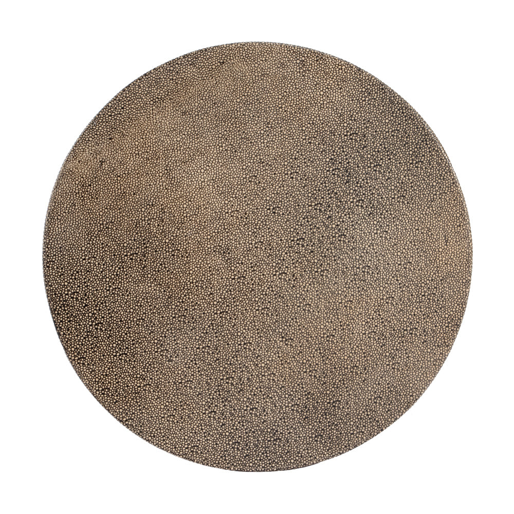 Butler Specialty Company - Olenka 20. in. W Round Leather & Metal Side Table, Gold - 5590350