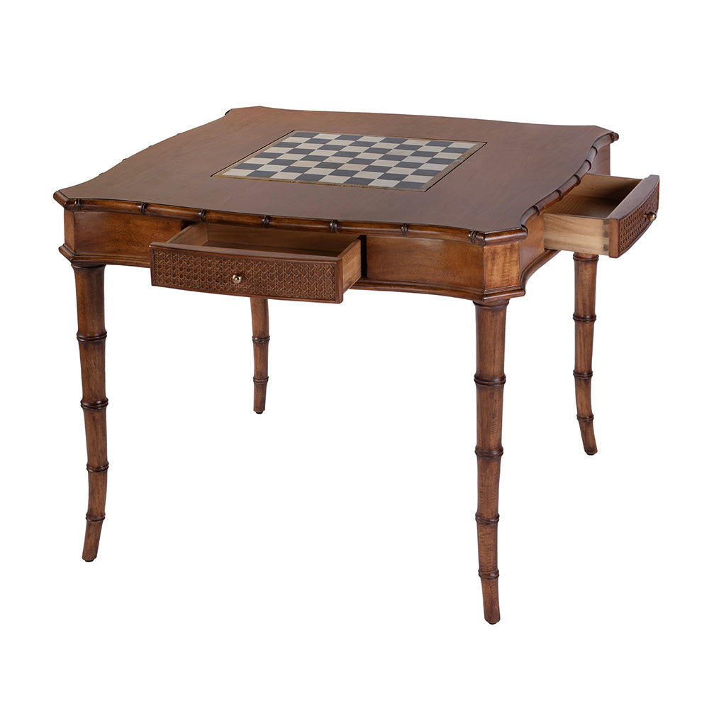 Butler Specialty Company - Osman 36 in. W Square Wood Chess-Checker Board Game Table w Storage Drawers, Light Brown - 5909070 View 2