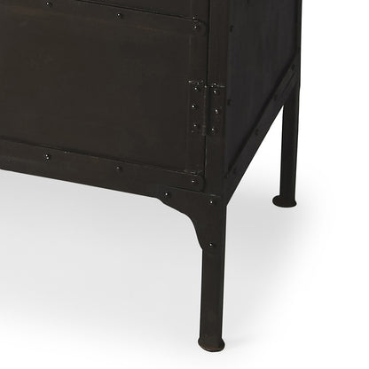 Butler Specialty Company - Owen 62 in. W Rectangular Iron Industrial Chic 4 Door, 4 Interior Shelf Console Cabinet, Black - 3164025