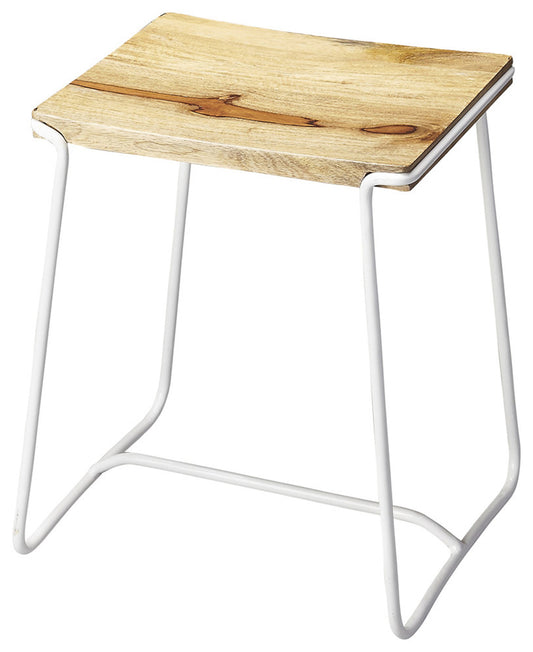 Butler Specialty Company - Parrish 21.5 in. Seat Height Wood & Metal Backless Counter Height Stool, White - 4272288_CLOSEOUT