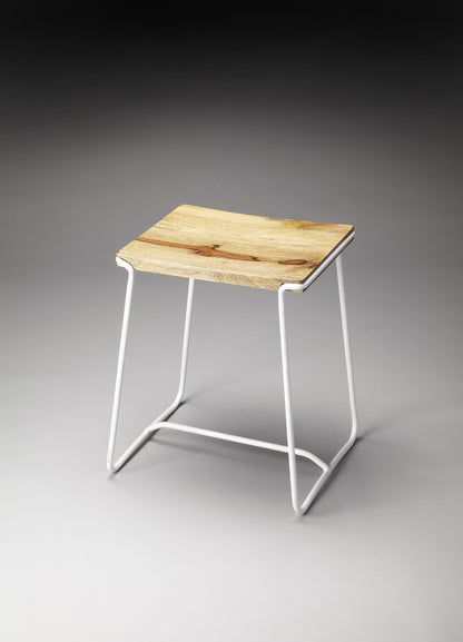Butler Specialty Company - Parrish 21.5 in. Seat Height Wood & Metal Backless Counter Height Stool, White - 4272288_CLOSEOUT