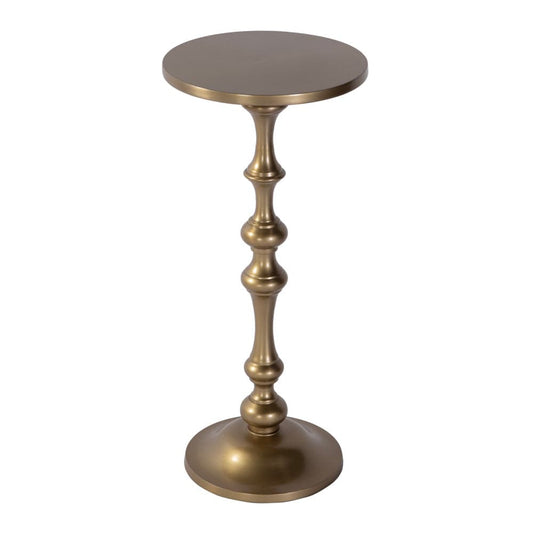 Butler Specialty Company - Passeo 10 in. W Round All Metal Pedestal Base End Table  - Gold - 5930226 view 1