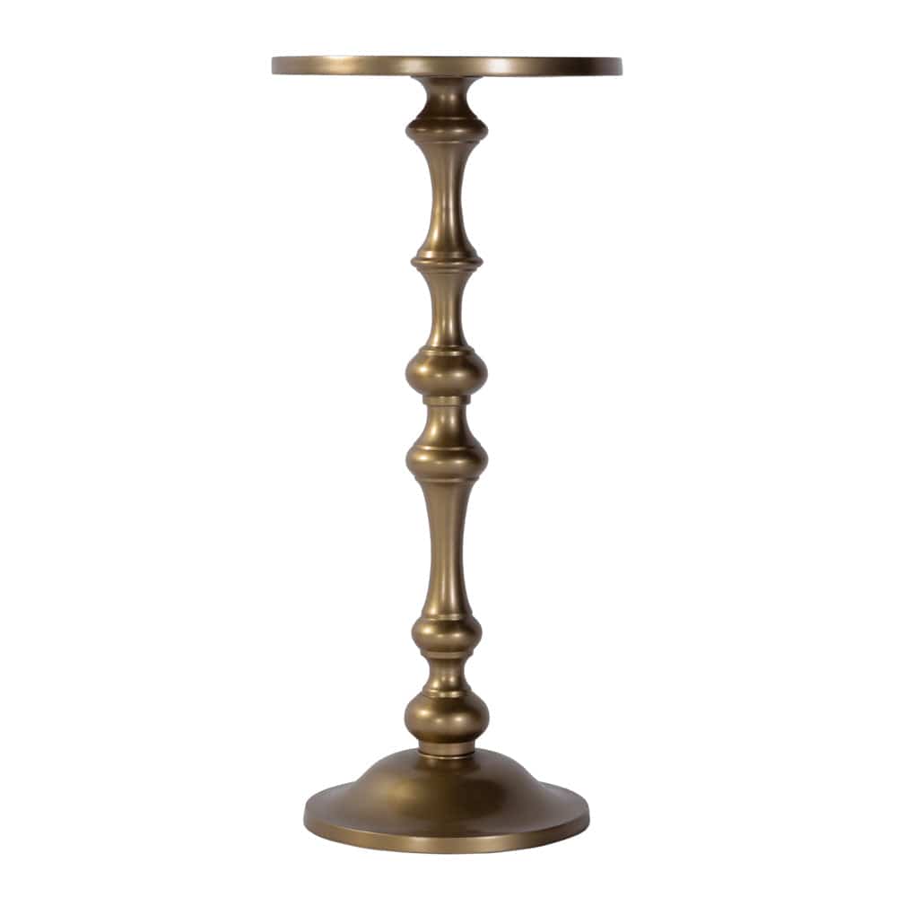 Butler Specialty Company - Passeo 10 in. W Round All Metal Pedestal Base End Table  - Gold - 5930226 view 2