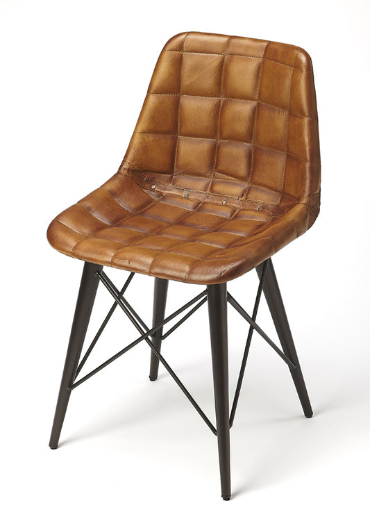 Butler Specialty Company - Patty Leather Side Chair, Medium Brown - 5380344