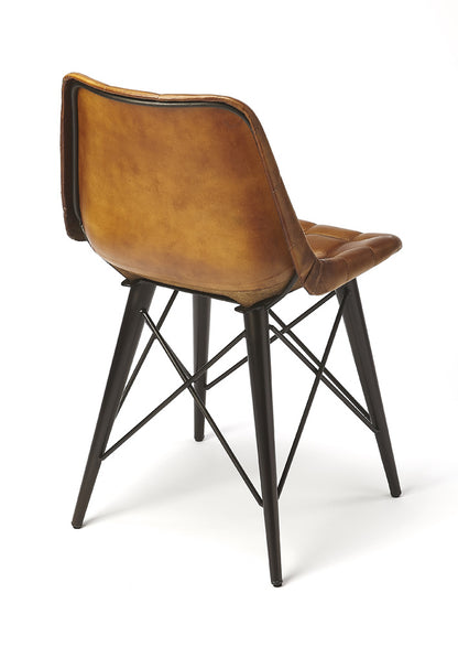 Butler Specialty Company - Patty Leather Side Chair, Medium Brown - 5380344