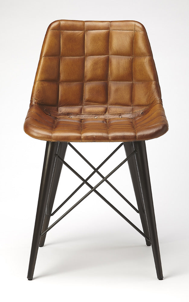 Butler Specialty Company - Patty Leather Side Chair, Medium Brown - 5380344