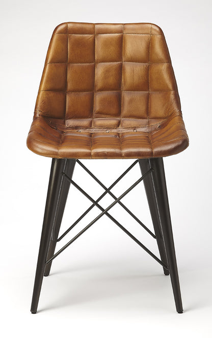 Butler Specialty Company - Patty Leather Side Chair, Medium Brown - 5380344