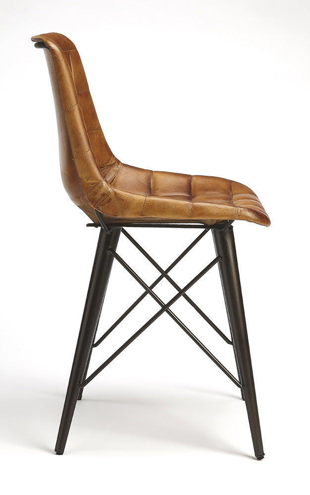 Butler Specialty Company - Patty Leather Side Chair, Medium Brown - 5380344