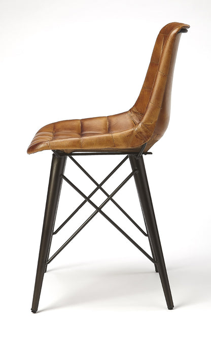 Butler Specialty Company - Patty Leather Side Chair, Medium Brown - 5380344