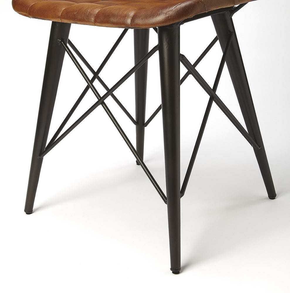 Butler Specialty Company - Patty Leather Side Chair, Medium Brown - 5380344