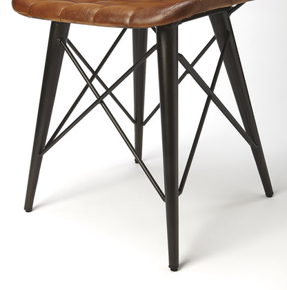 Butler Specialty Company - Patty Leather Side Chair, Medium Brown - 5380344