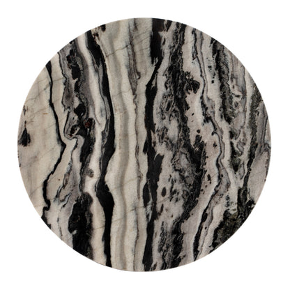 Butler Specialty Company - Paxton 23.5 in. W Round Marble & Metal Side Table, Black and White - 5689025