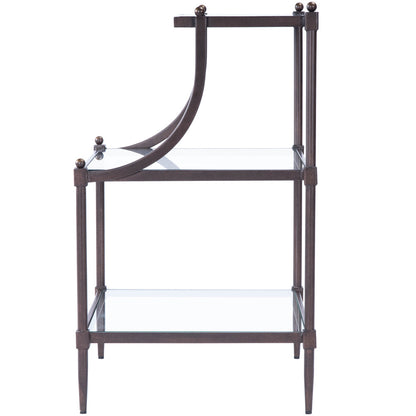 Butler Specialty Company - Peninsula 20 in. W Rectangular Glass & Metal 3 Tier Side Table, Bronze - 7015030