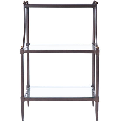 Butler Specialty Company - Peninsula 20 in. W Rectangular Glass & Metal 3 Tier Side Table, Bronze - 7015030