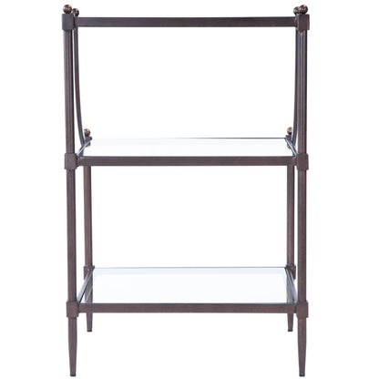 Butler Specialty Company - Peninsula 20 in. W Rectangular Glass & Metal 3 Tier Side Table, Bronze - 7015030