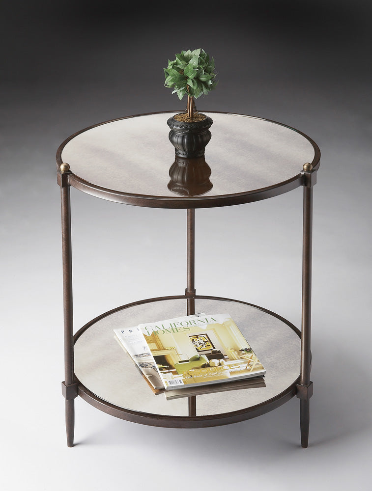 Butler Specialty Company - Peninsula 22 in. W Mirror & Metal Side Table, Gray - 3048025