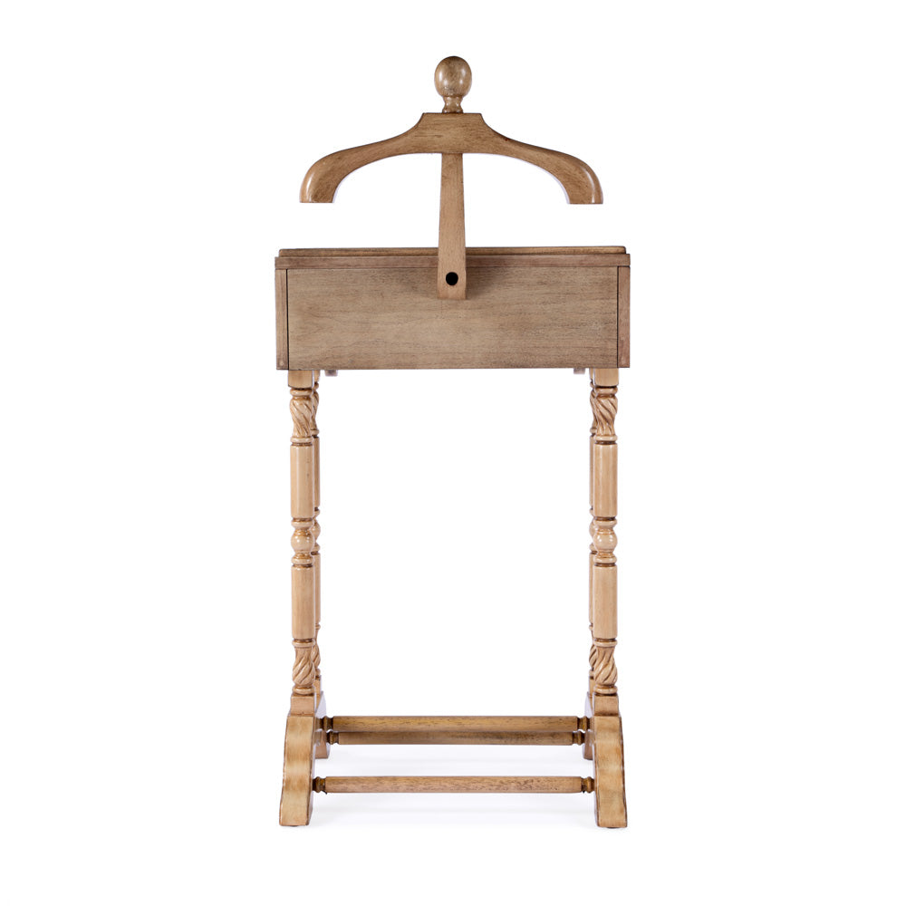 Butler Specialty Company - Petrov 46.25 in. H x 22 in. W Wood Clothing Valet Stand, Tan/Beige - 900424