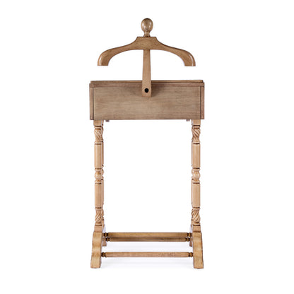 Butler Specialty Company - Petrov 46.25 in. H x 22 in. W Wood Clothing Valet Stand, Tan/Beige - 900424